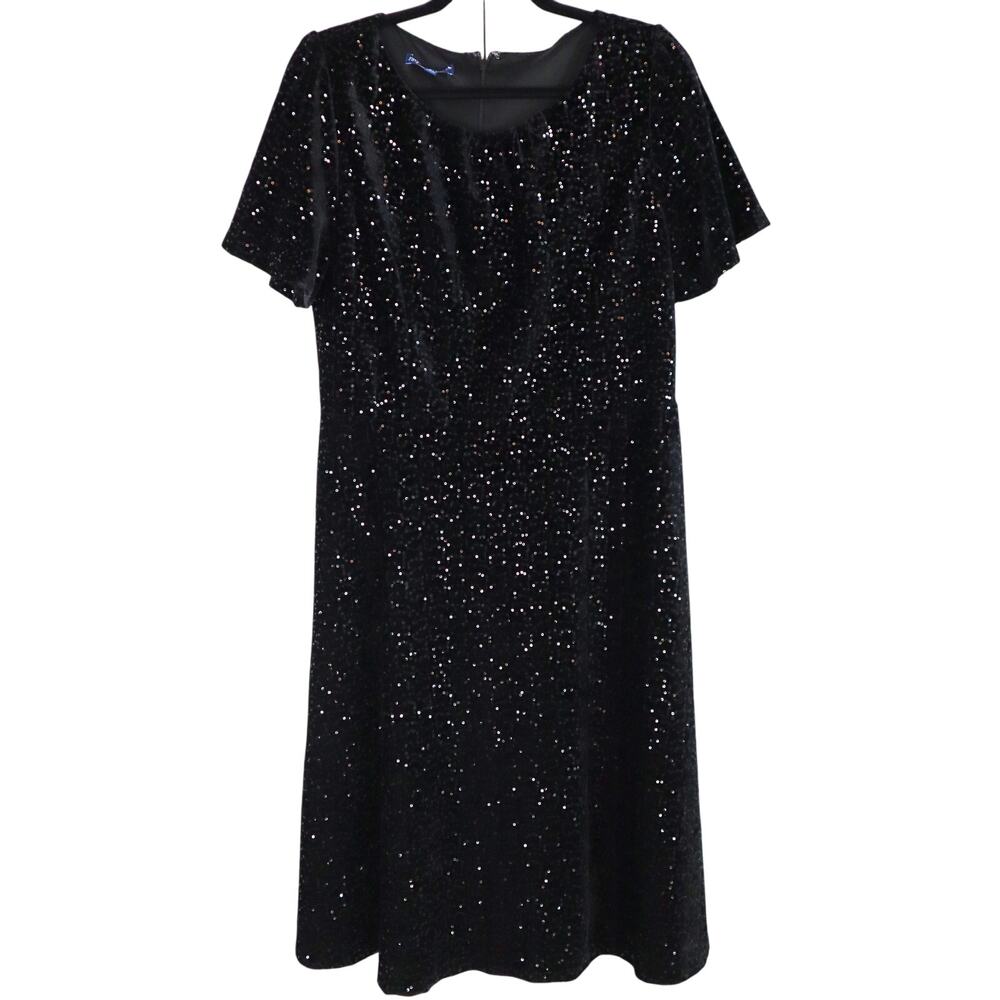 Talbots Black Sparkle Midi Dress